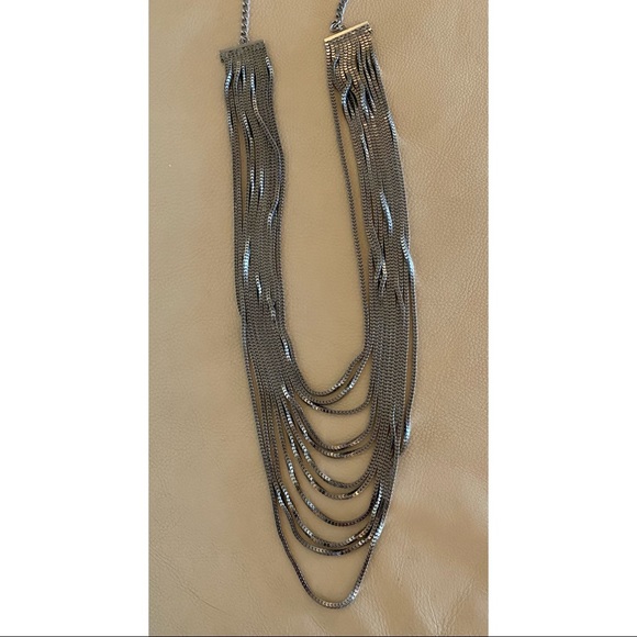 Cara N.Y. Silver Snake Chain Tiered Necklace - Picture 1 of 3